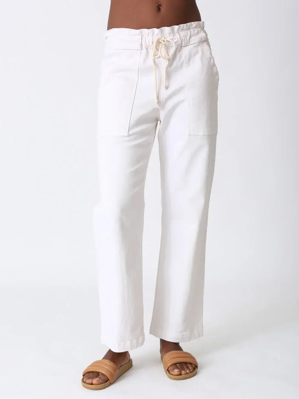 White classic casual pants (front view)
