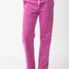 100% cotton corduroy classic casual pants in pink (front view)