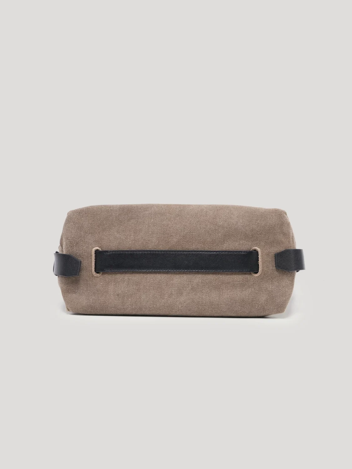 Washed canvas hobo shoulder bag with adjustable black leather strap, minimalist vintage daily handbag