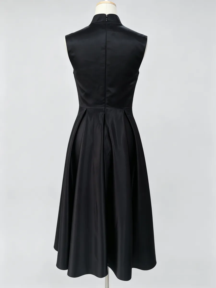 Black A-Line Dress Back View