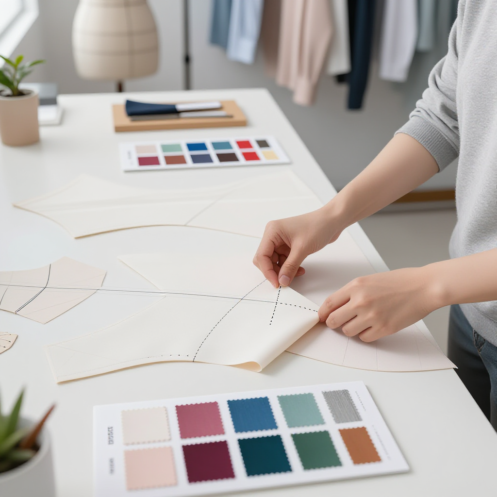 Garment sample workshop with pattern maker