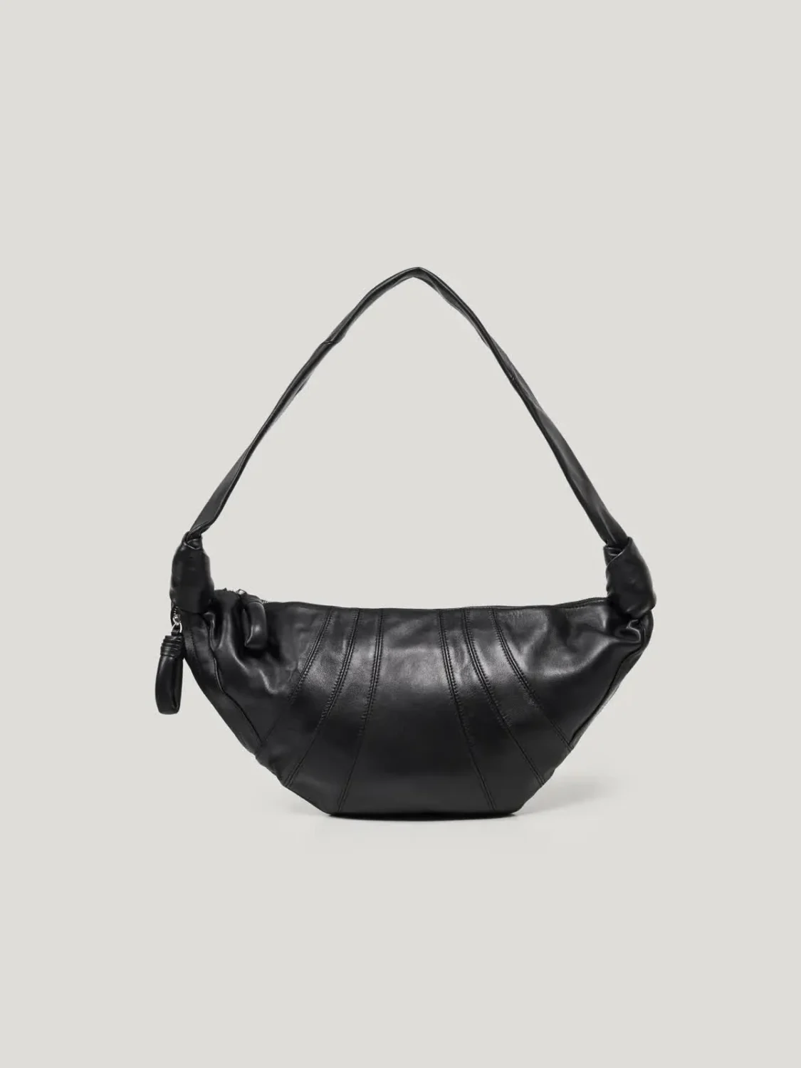 Leather Crossbody Bag hardware detail, professional studio photography, gray background, 3:4 ratio, handmade leather crossbody bag, 3Nice 3NiceClothing