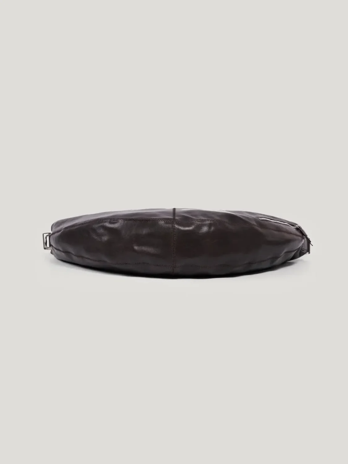 Leather Shoulder Bag front view, professional studio photography, gray background, 3:4 ratio, handmade leather shoulder bag, 3Nice 3NiceClothing