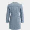Light blue denim dress with frayed details (back product view)