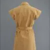 Khaki shirt dress with belt (back product view)