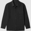 black-textured-button-front-shirt-display.jpg Display of black textured button - front shirt
