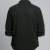 Back display of dark green corduroy button - front shirt